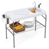 Foldable Fish Cleaning Table 2 in 1 Outdoor Workstation w/ Sink