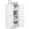 Bathroom Floor Storage Cabinet 110cm Freestanding Pantry Cabinet-White
