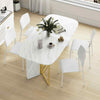 4Pcs Stackable Kitchen Chairs Set Modern Plastic Dining Room Chairs White