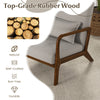 Modern Accent Chair Bedroom Fabric Upholstered Lounge Chair with Lumbar Pillow