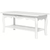 Wooden Coffee Tea Table Modern White Shelf Storage Living Room Home Furniture
