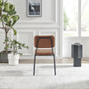 Delta 2x Tan Faux Leather Black Legs Dining Chair