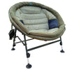 Moon Chair Folding Wide Round Fishing Chair Padded Adjustable Legs Dark Green