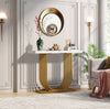 Tribesigns 100 Cm Console Table, Modern Faux Marble Entryway Foyer Table, Narrow