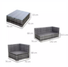 Grey Rattan Garden Sofa Set Outdoor 4 Piece Furniture with Cushions And Table