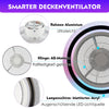 RGB LED Ceiling Fan Light Dimmable Adjustable Wind Speeds with Music Speaker