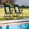 2Pcs Outdoor Folding Chair Garden Patio Reclining Chairs Portable Camping Chairs