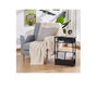 Side Table with Storage Shelf, 3 Tier Slim End Table Modern Sofa Table Bedside
