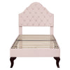 3ft Single Bed Upholstered Bed with Headboard and Wooden Slat Support 90x190 cm