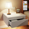 High Gloss Bedside Tables Floating Wall-Mounted w/ Storage Drawers 2 PCS White