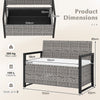 PE Rattan Deck Box Seat with Padded Cushion & Large Storage-Gray