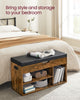 Shoe Bench with Cushion Storage Bench with Padded Seat Rustic Brown