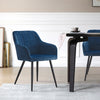 2X Bule Velvet Dining Chairs Matel Legs Luxury Armchairs Office Home Dining Room