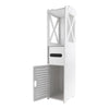 Free Standing White Toilet Paper Roll Holder Stand Bathroom Storage Cabinet Unit