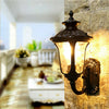 Vintage Wall Light Iron Metal Lantern Lamp with Glass Shade Cover Indoor Outdoor