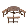 Interlocking Wooden Garden Beer Table & Bench Set Outdoor Patio Bar Dining Table
