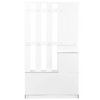 White Hallway Shoe Storage Unit Coat Rack Stand Bench Shelf Cabinet Mirror Hooks