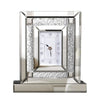 Sparkly Mirrored Crushed Crystal Filled Diamond Mantle Clock Glass Table Clock