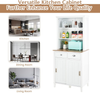 Kitchen Cupboard Freestanding Storage Cabinet 170cm Sliding Doors Drawers Unit