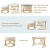 Nesting Coffee Table Set of 2 Living Room Marble Effects Side End Table w/Drawer