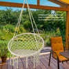 Macrame Hammock Chair Hanging Swing Seat W/ Colorful LED Lights Indoor Outdoor