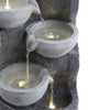 Solar Powered 4 Tiers Bowls Water Feature Outdoor Garden Fountain w/Warm Light