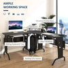 L-Shaped Corner Work Desk Gaming Office w/ Steel Frame CPU Rack Keyboard Tray Sp