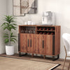 Home Wine Bar Cabinet Kitchen Buffet Sideboard w/ 3 Door & Adjustable Shelves