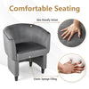 Upholstered Velvet Barrel Chair and Ottoman Set Modern Accent Armchair