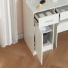 White Dressing Table with LED Lighted Mirror Stool Drawer Vanity Set Makeup Desk