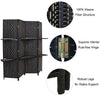 4/6 Panel Solid Weave Wicker Wood Room Divider Partition Screen Shelf Optional
