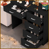 Dressing Table with 5 Drawers and 11 LED Lights Hollywood Mirror Makeup Desk