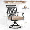 2 Piece Patio Swivel Chairs Outdoor Bistro Dining Chair Set w/Soft Cushion