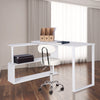 Computer Desk Corner L-shaped Workstation w/ Shelves Laptop Gaming Office Table