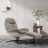 2Pcs Chenille Fabric Single Sofa Armchair Relaxing Recliner Chair & Ottoman Set