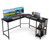 L-Shaped Computer Desk Gaming Desk Table Workstation Executive Desk Black