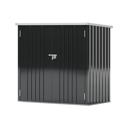 5x3FT GalvanisedSteel Tool Shed Bike Shed with Door Garden Storage for Tool Bike