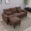 2 Seater faux leather/Linen Fabric Love Seat Sofa Armchair with Footstool Couch