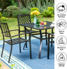 5Piece Patio Dining Set Outdoor Chairs Square Table with Umbrella Hole for Yard
