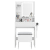 Modern Dressing Table Set LED Mirror Vanity Desk Stool with Charging Station