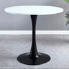 Modern Round Dining Room Table Bistro Bar Table Metal Base Kitchen Restaurant