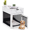 Furniture Style Dog Crate Decorative Dog Cage End Table with Wired & Wireless