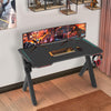 Large Gaming Desk Home Computer Table with RGB LED Lights Cup Holder 120cm Wide