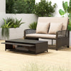 Patio Rattan Daybed 2-Piece Outdoor Wicker Loveseat Sofa Furniture