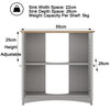 Grey Bathroom Under Sink Cabinet Basin Vanity Unit Cupboard Storage 60*60*30