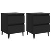 Bed Cabinets 2 pcs Black 40x35x50 cm Engineered WoodNew