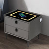 2 Drawers LED Bedside Table Wireless Charging Nightstand Bedside Cabinet Fdklcsb