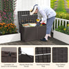 Rattan Texture Storage Container with Wheels & Lockable Lid Brown