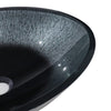 Bathroom Basin Sink Round Hand Wash Countertop Tempered Glass Bowl Vanity Silver