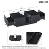 High Gloss Black Coffee Table With Storage 2 Drawer RGB LED Wooden Living Room